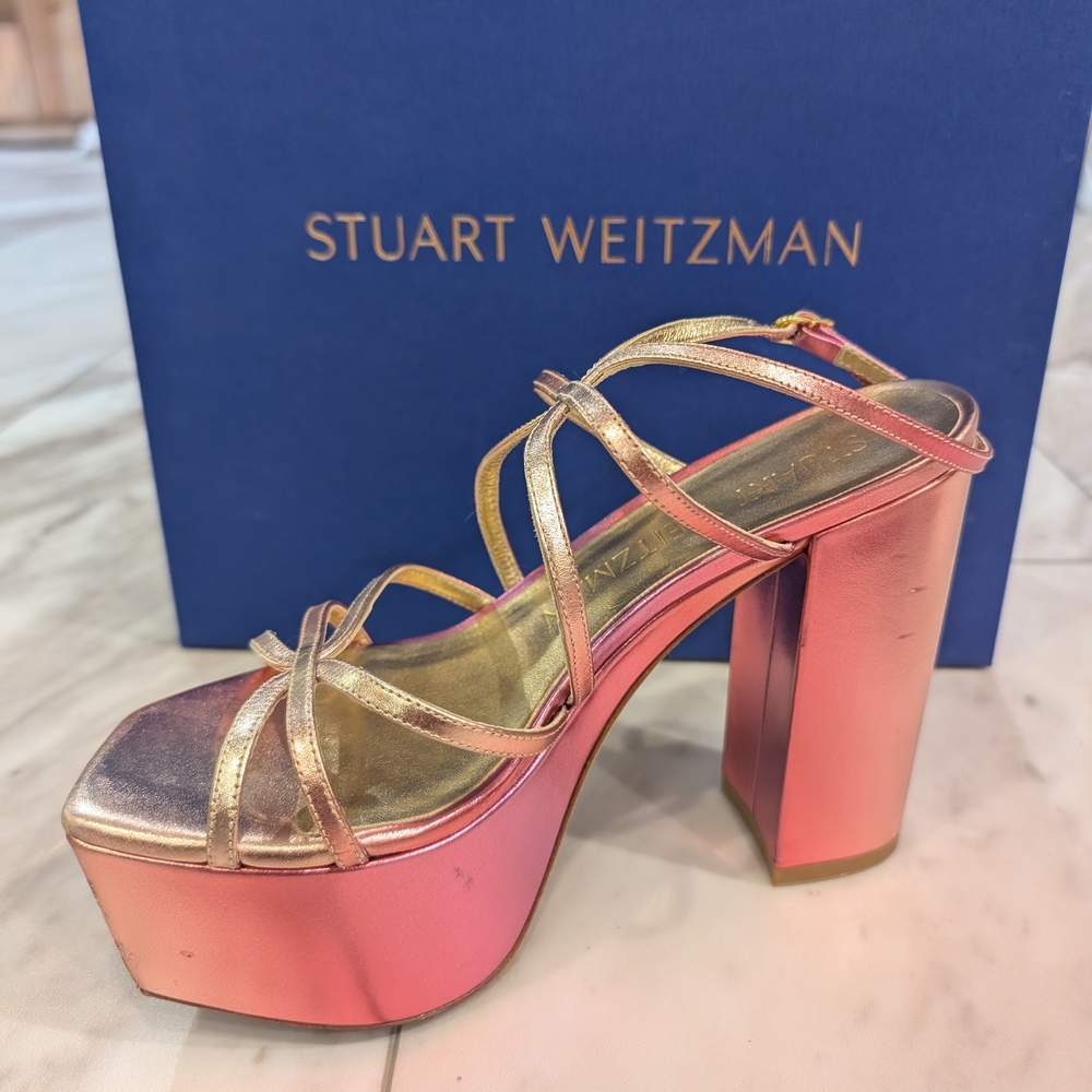 Stuart Weitzman Metallic Platform Sandals